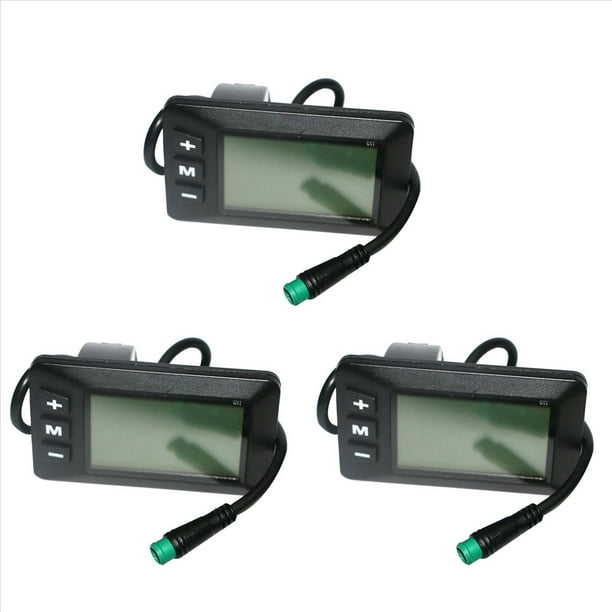 3X Controlador de Accesorios para Bicicleta EléCtrica, Pantalla LCD G51, Acelerador de Scooter EléCtrico de 5 Pines, Conector Impermeable