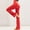 Red, variant on Brondbend Women's Yoga Pants Womens Soft Leggings Elastic High Waist Belly Control Workout Trousers Solid Color Fashion Tights Slim Fit Weekend Athletic Jogger Black