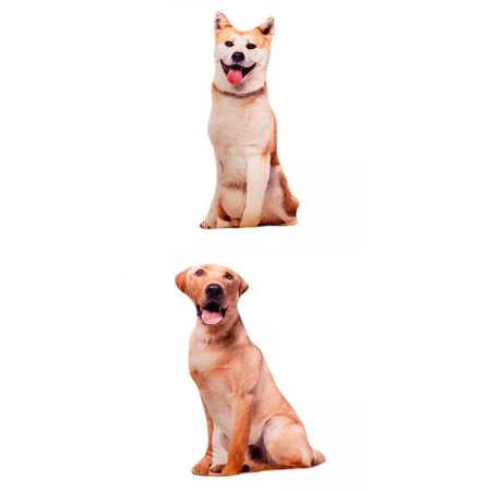 2x Animal Dog Ptern Plush Cushions, Washable