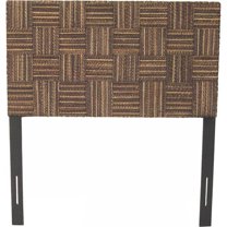 Padma's Plantation Plaid Wood Low Queen Headboard in Natural Abaca Twist