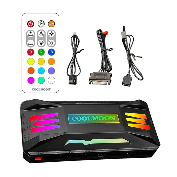 Ventilador RGB PWM 3Pin ARGB Controlador inteligente de temperatura shamjiam negro