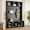 Black, variant on Euroco Farmhouse Hall Tree with 6 Hooks,Adjustable Shelves and 16 Open Compartments
