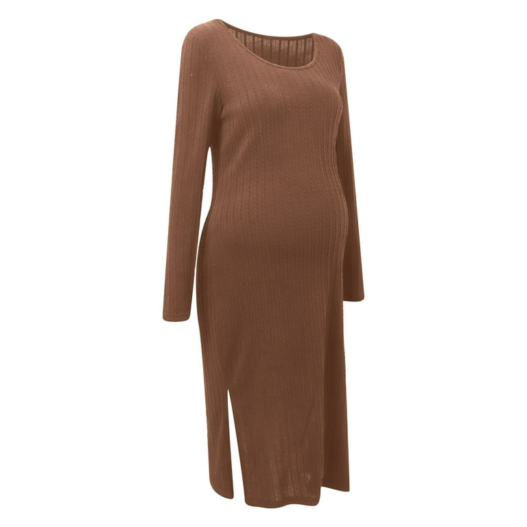 maternity winter dress for women Lucille Knit Maternity Midi Dress Dark Teal L