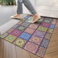 thumbnail image 4 of Bohemian Retro Floral Non-Slip Entryway Door Mat,Boho Indoor Decor Durable Low Plush Door Mat,Washable Welcome Rug for Patio Hallway Home Decor 17x30 Inches, 4 of 7
