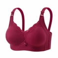 thumbnail image 2 of Bixock Plus Size Bra for Women Push Up Bra Wireless Bra Lace Splicing Thin Lift Support Abjustable Soft Straps Everyday Casual Women Under Wear, 2 of 5