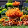 thumbnail image 4 of Artificial Fall Plants for Outdoors,Fake Grass Plant,Fall Leaf Stems,Artificial Grass Plants Fake Bushes Artificial Shrubs Wheat Grass Greenery Burnt Orange Plant Filler for Autumn House(Gold), 4 of 7
