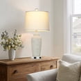thumbnail image 4 of Cinkeda Set of 2 Dimmable Touch Control Table Lamps with USB-C & AC Outlet, 25-inch Retro Resin White Jar Lamps for Bedroom Nightstand, Living Room, 4 of 7