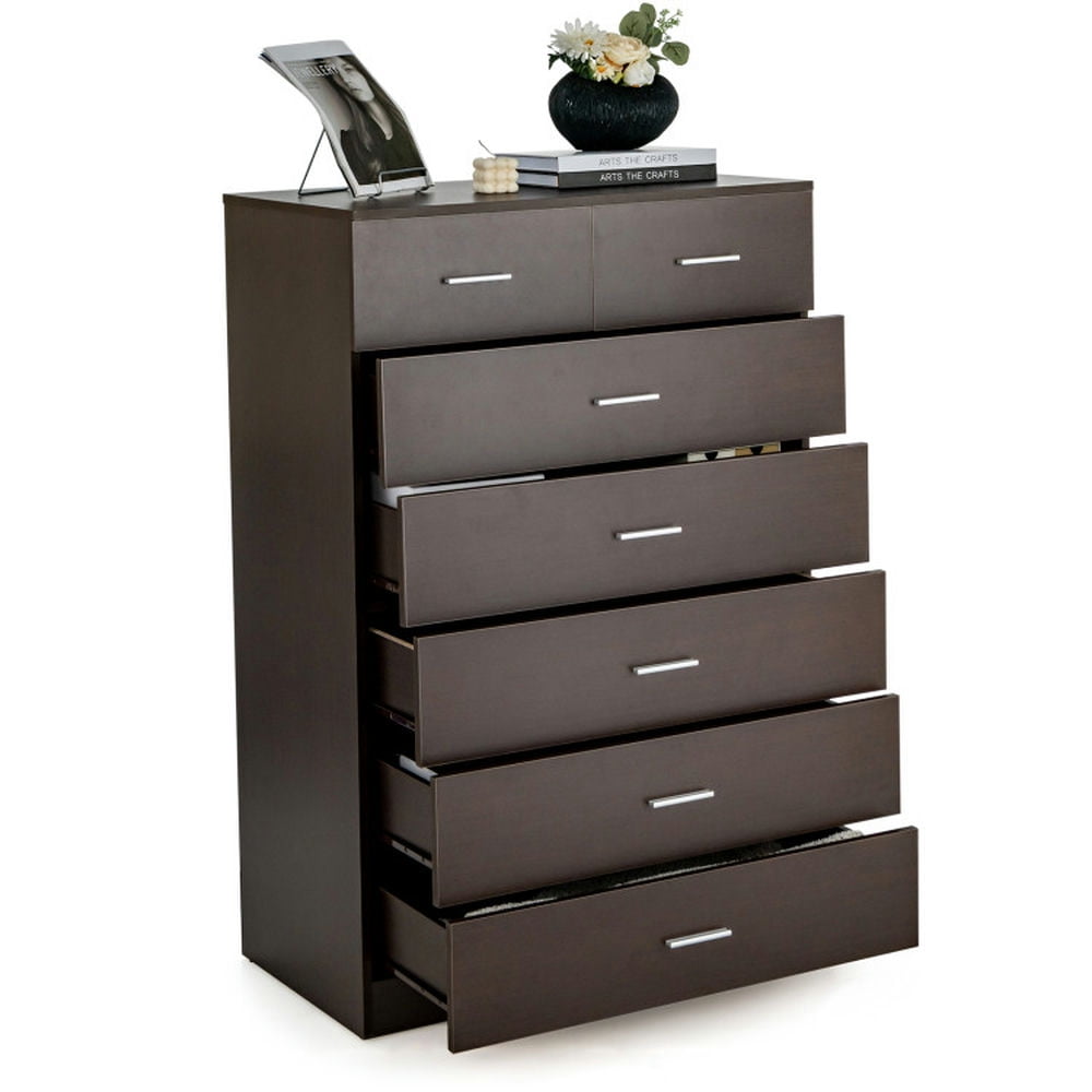 Finihen Dresser, Storage Dresser, Wooden Chest of Drawers with Anti-toppling Device and Metal Handles, for Living Room, Bedroom, Entryway, Espresso Finihen Dresser, Storage Dresser, Wooden Chest of Drawers with Anti-toppling Device and Metal Handles, for Living Room, Bedroom, Entryway, Espresso
