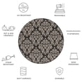 thumbnail image 5 of Safavieh Courtyard Anna Damask Indoor/Outdoor Area Rug, Black/Creme, 5'3" x 5'3" Round, 5 of 9