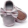 thumbnail image 4 of Leather Baby Moccasins Hard Soled Tassel Crib Toddler Shoes for Boys and Girls, 4 of 7