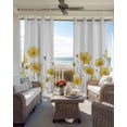 thumbnail image 4 of Yellow Spring Floral Blackout Curtains 63 Inches Long for Bedroom, Summer Botanical Watercolor Daisy Thermal Insulated Room Darkening Black Out Window Curtain Panels Grommet Drapes for Living Room, 4 of 8