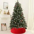 thumbnail image 3 of Plush Knit Christmas Tree Skirt Holiday Decorations for Christmas Tree Base Gift Wrap Storage Home Festival Party Xmas Decor(Red), 3 of 6