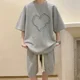 thumbnail image 2 of Conjunto de moda coreana con estampado de gofres para hombre, camiseta de manga corta y pantalones cortos, trajes para hombre, ropa deportiva, chándal UNISEX, conjunto de 2 piezas, conjuntos estampado, 2 of 4
