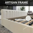 thumbnail image 6 of Merluxy King Platform Bed Frame, Adult Upholstered Sleigh Bed with Scroll Wingback Headboard, Cream, 6 of 9