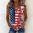 thumbnail image 4 of Xdegoge USA American Flag Tank Tops for Women 4th Of July Patriotic Shirts Vintage Rose Floral Stars and Stripes Sleeveless Blouses Summer Independence Day Casual Graphic Sleeveless, 4 of 6