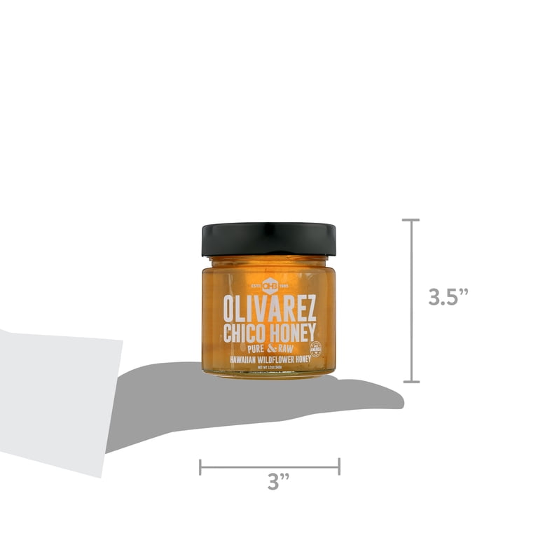 Honey Pacifica Raw Coastal Wildflower Honey - 16 Oz Unprocessed, Unheated Glass Jar