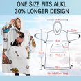 thumbnail image 4 of Oversized Wearable Blanket Hoodie,Dachshund Footprint Bone Sherpa Blanket Hoodie with Super Pockets,Super Warm Fuzzy Pullover for Women & Men, 4 of 6