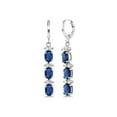 thumbnail image 4 of Gem Stone King 7 inches Blue and White CZ Bracelet Set With Matching 2 inches Oval Dangle Earrings, 4 of 4