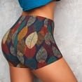 thumbnail image 2 of Sikiie Autumn Leaves Print Workout Shorts Women Scrunch Butt Gym Shorts Seamless High Waist Tummy Control Yoga Biker Athletic Shorts, 2 of 5