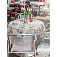 thumbnail image 4 of Outdoor Tablecloth with Umbrella Hole and Zipper, Blue Beige Coastal Round Table Cloth 60 Inch Waterproof Tablecloth, Beach Starfish Summer Eucalyptus Vintage Picnic Table Cover for Patio Camping, 4 of 7