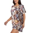 thumbnail image 2 of Lsque Sea Shells Women's Short-Sleeved Pajama Set - 2 Piece Soft and Lightweight Sleepwear Set-Large, 2 of 9