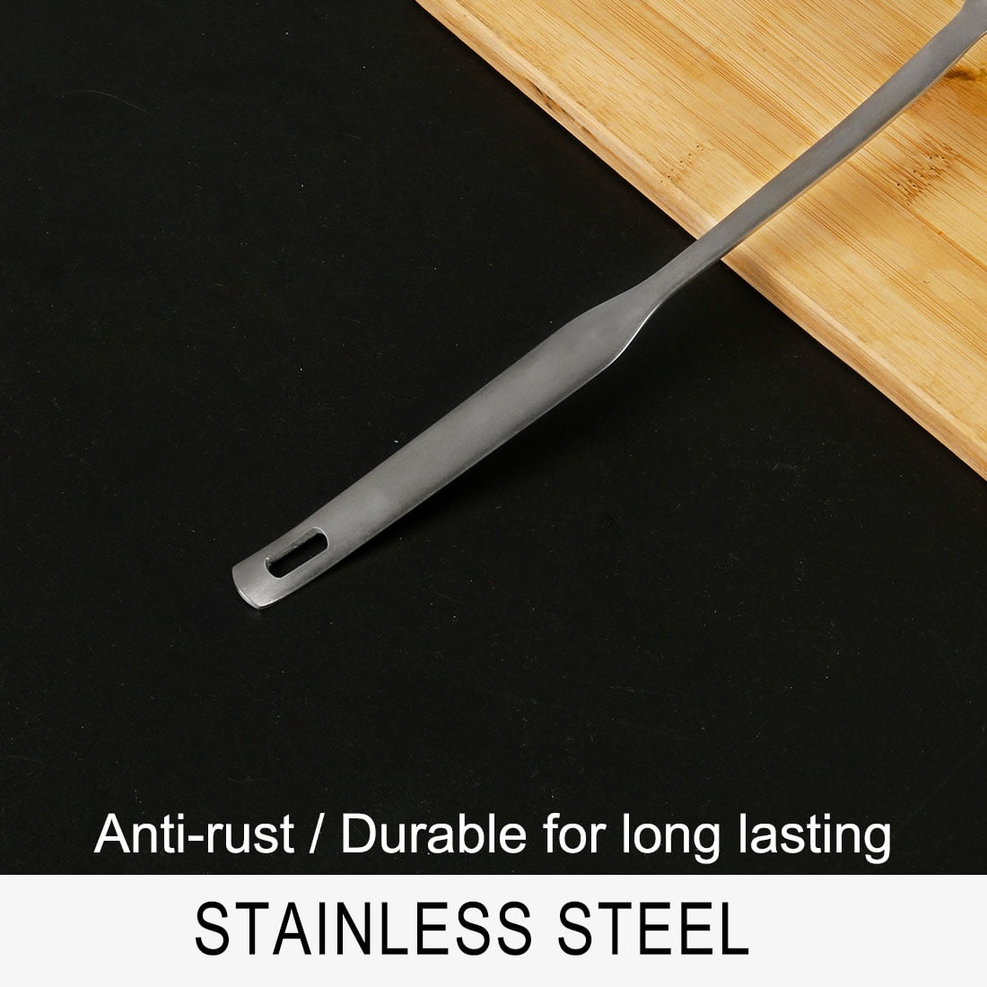 Unique Bargains Stainless Steel Soup Ladle 9.8" One Piece Brushed Finish for Kitchen