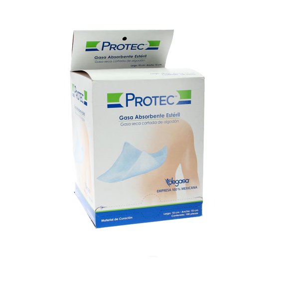 GASA PROTEC EST 10X10 CM CAJA 100 SOBRES GASA SOBRE