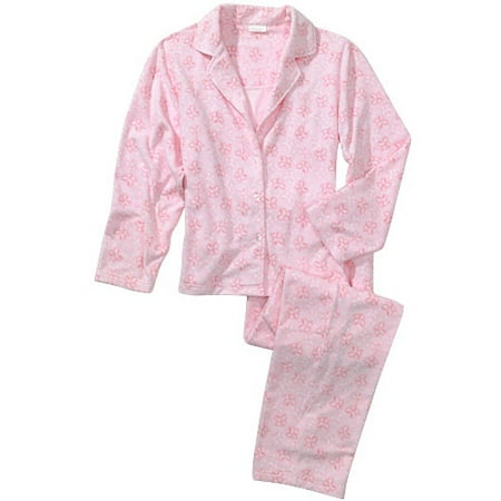 Women's Plus 3 Piece Ribbon Fleece Pajama Set