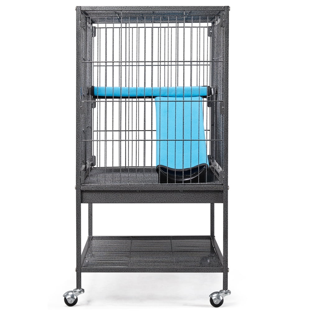 Renwick Single Unit Small Animal Cage with Removable Ramp & Platform, Black