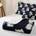 thumbnail image 4 of Homewish Cute Dog Twin Quilt Set,Navy Black Leopard Print Twin Coverlet Set,2pcs, 4 of 7