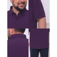 thumbnail image 7 of DARING DIVA Men's Big and Tall Business Dress Shirt with Chest Pocket 4XL Dark Purple, 7 of 7