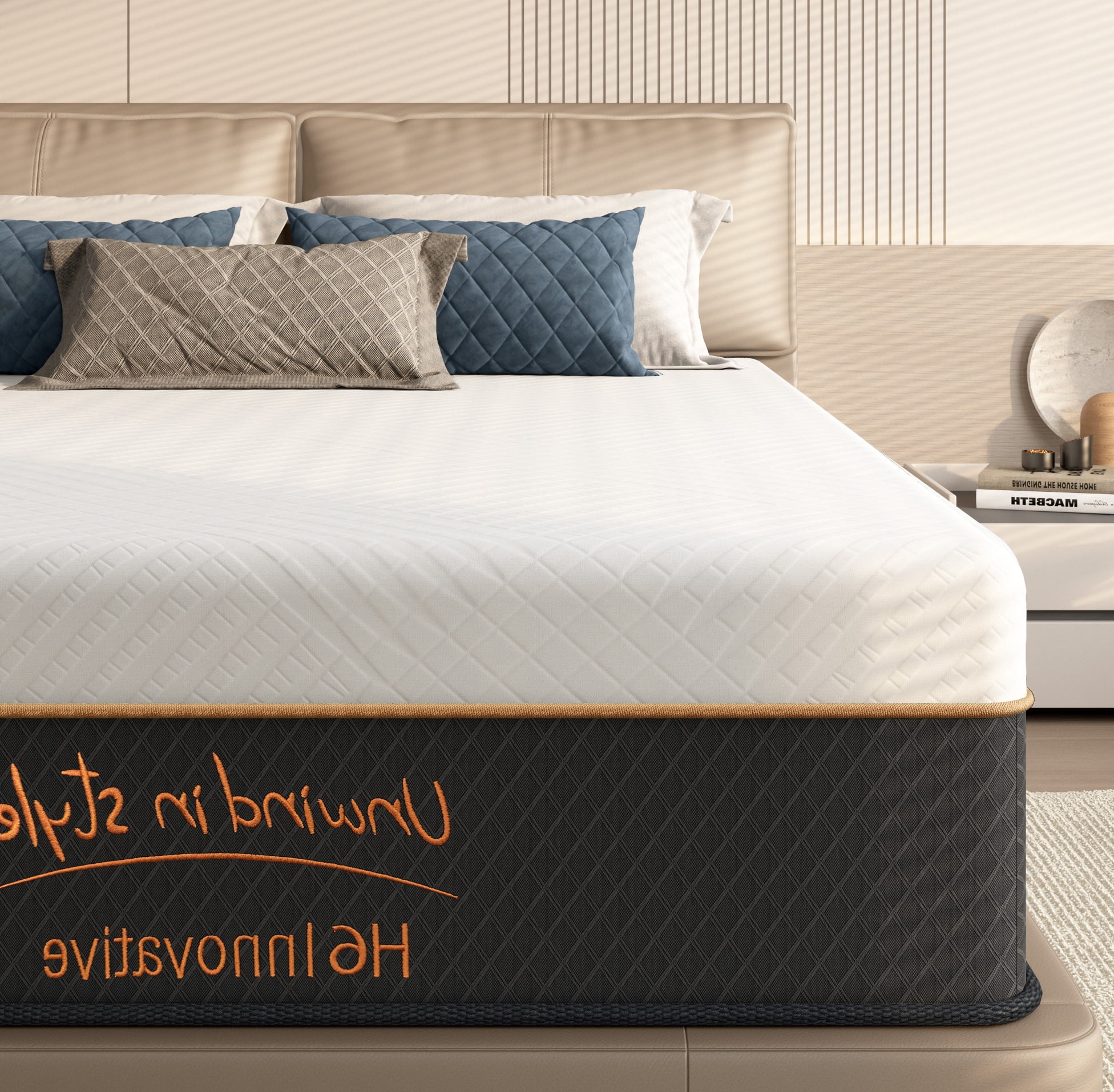 Anykoon 10 Inch Hybrid Mattress in a Box, King Size, Pocket Spring Medium Firm with Edge Support & Motion Isolation