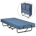 thumbnail image 1 of Giantex Rollaway Folding Bed w/Mattress for Adults, 79x38 Inch Twin Guest Bed w/Sturdy Metal Frame, Memory Foam Mattress, Sleeper Bed Cot Size 440LBS, Made in Italy (Navy), 1 of 8