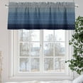 thumbnail image 5 of Navy Blue Valances for Windows, 60 x 18in, Gradient Diamond Plaid Rod Pocket Kitchen Valance Curtain Light Filtering Window Treatments for Living Room Bedroom, 1 Panel, 5 of 7