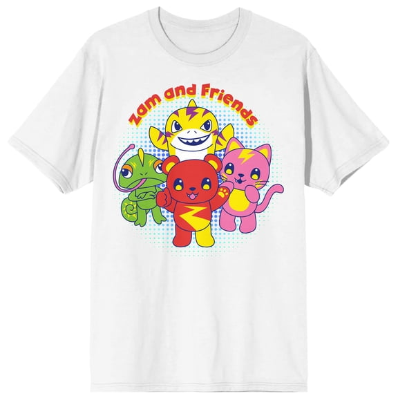 Zhong Zom And Friends Adult White Crew Neck Short Sleeve T-shirt - Medium