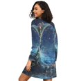 thumbnail image 2 of FORMRS Womens Long Sleeve Nightgowns Crew Neck Sleep Shirt Soft Pajamas Sizes S-3XL, Floral Occean, 2 of 8
