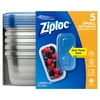 Ziploc Container, Small Rectangle, 8 oz, 5 ct