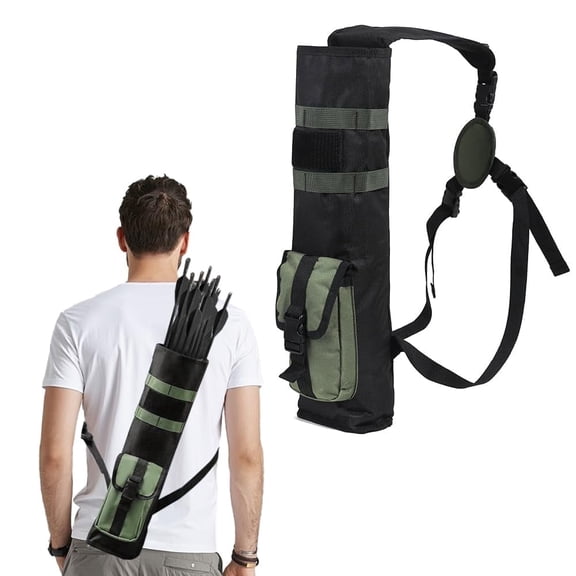 YXMEIGUO Archery Quiver, Arrow Quiver for Compound Bow, Adjustable Back Hip Mounted Arrow Bag for Target Practice and Hunting for Practice Target Hunting, Army Green