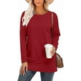 thumbnail image 3 of ONLYSHE Women's Casual Drop Long Sleeve Tunic Sweatshirt with Side Slits, S-3XL, 3 of 6
