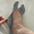 thumbnail image 4 of LUOGENLI Summer Thinâtype Tabi Toe Separator Socks, Antiâ Silicone Invisible Boat Socks Casual Minimalist Foot Liners Grey One Size, 4 of 8