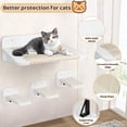 thumbnail image 4 of Cat Hammock Cat Wall Shelves with 3 Cat Wall Steps, Wall Mounted Cat Shelves and Perches with Hemp Rope Scratching, Cat Wall Furniture Climbing Shelves for Indoor Cats, Cat Bed and Stairs Set for Gift, 4 of 14