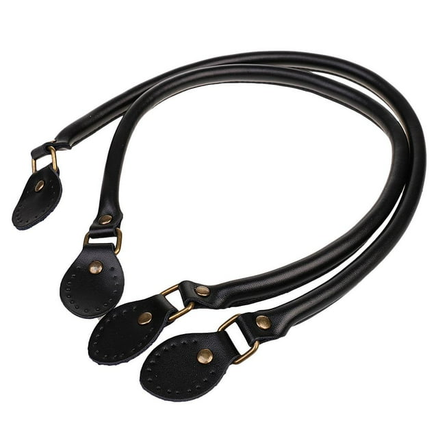 lionlar 2pcs Leather Bag Handle Purse Strap Handbag Accessories DIY Repair Replacement - Black