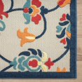 thumbnail image 5 of HomeRoots 2' X 3' Blue And Orange Floral Non Skid Indoor Outdoor Area Rug, 5 of 5