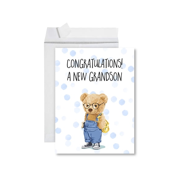 Koyal Wholesale Funny National Grandparents Day Jumbo Card, A New Grandson, Card for Grandma and Grandpa, 1-Pack