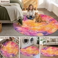 thumbnail image 6 of Abstract Cosmos Round Living Room Rugs 3.3 ft, Clouds Star Pink Orange Dreamlike Washable Area Rug with Non-Slip Sturdy Edge Binding Round Front Door Mat Floor Carpet for Entryway, 6 of 9