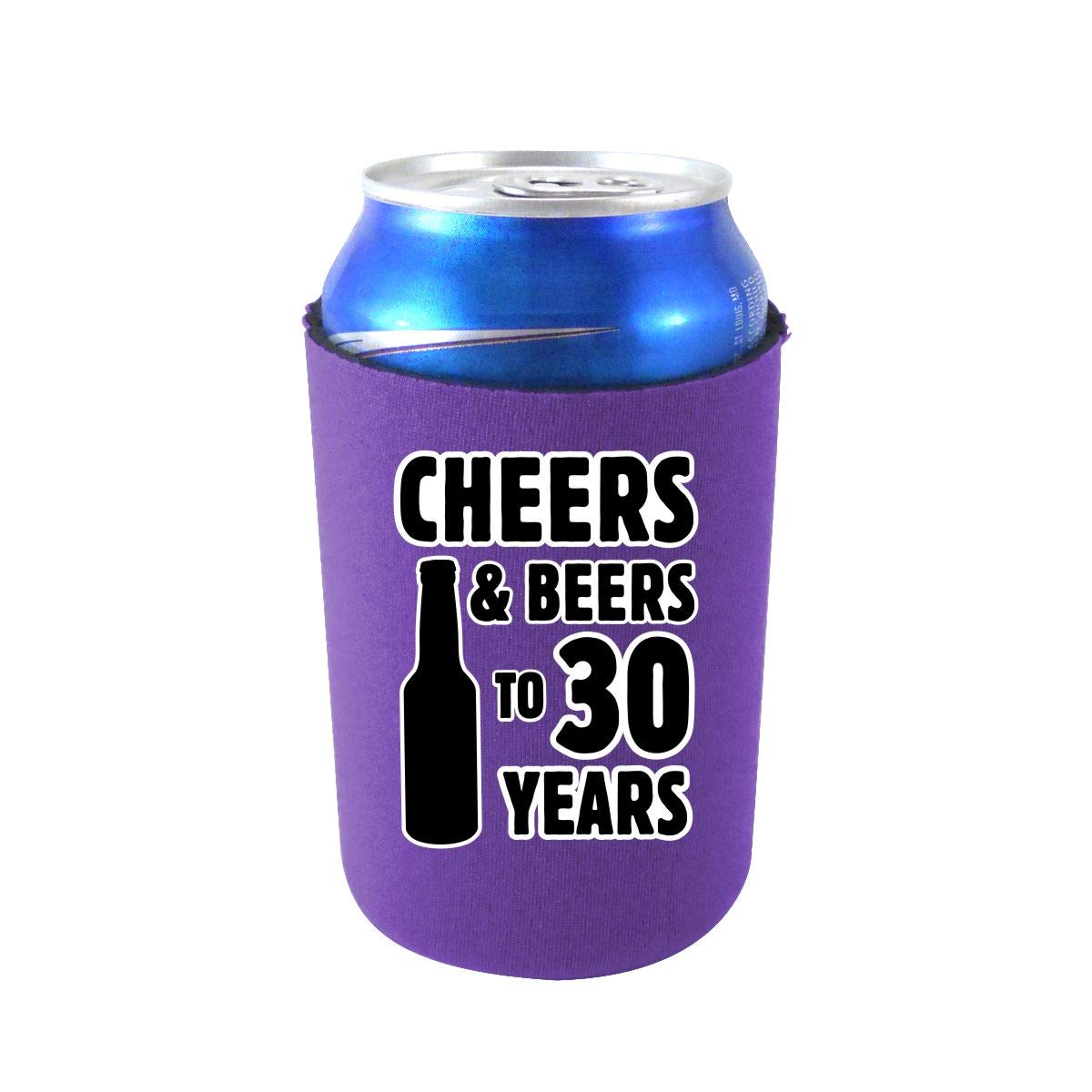 Cheers & Beers to 30 Years Can Coolie (Purple, 2 Pack)