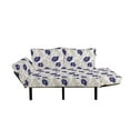 thumbnail image 2 of Flower Futon Couch, Blooming Dog Roses with Leafy Stems Art Nouveau Inspirations, Daybed with Metal Frame Upholstered Sofa for Living Dorm, Loveseat, Off White Eggshell, by Ambesonne, 2 of 4