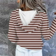 thumbnail image 6 of AGWOLF Striped Sweatshirts for Women Vintage Aesthetic Button Down Hooded Pullover Y2K Long Sleeve Hoodies Fall Winter Tops, 6 of 6