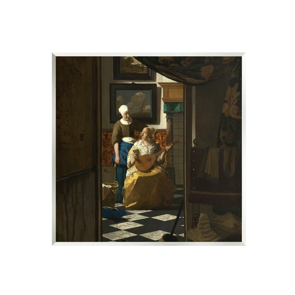 Stupell Industries The Love Letter Johannes Vermeer Classical Portrait Painting Painting Unframed Art Print Wall Art, Design by one1000paintings