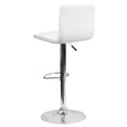 thumbnail image 4 of Pemberly Row 24" Contemporary Metal/Vinyl Adjustable Striped Bar Stool in White, 4 of 4